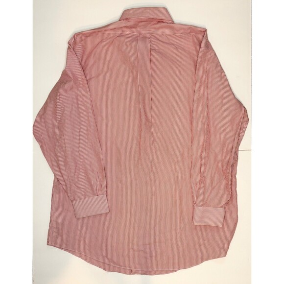 Brooks Brothers Mens 17.5 Reg Red White Stripe Long Sleeve Button Down Shirt - Picture 5 of 5